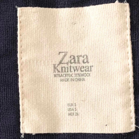 Zara Knitwear navy blue sweater with hoodie - Picture 4 of 5